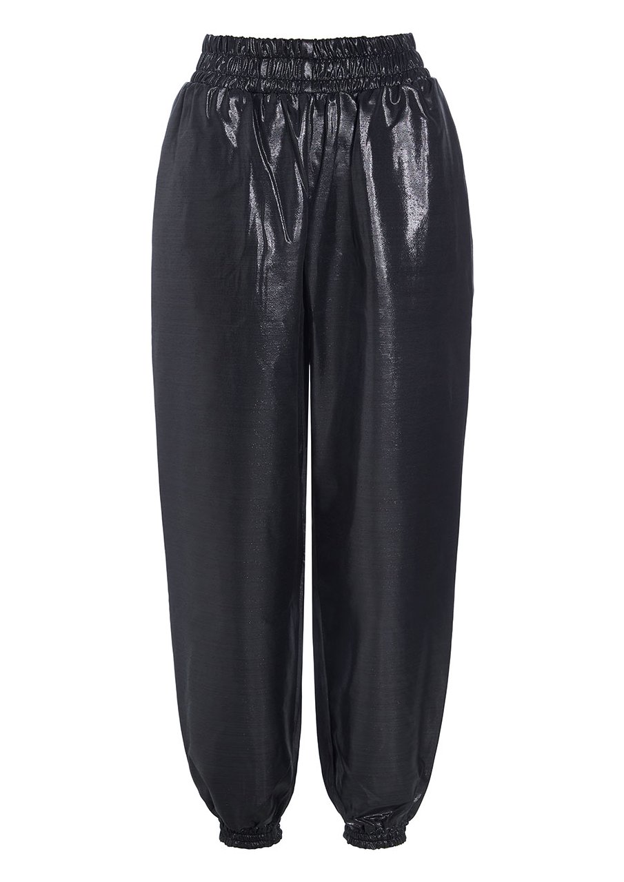 BOWERY pants black metallic