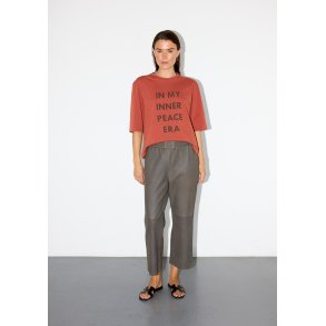 GENNIE TAUPE LEATHER PANTS