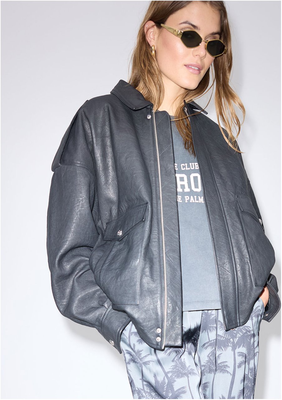 LANE leather jacket black