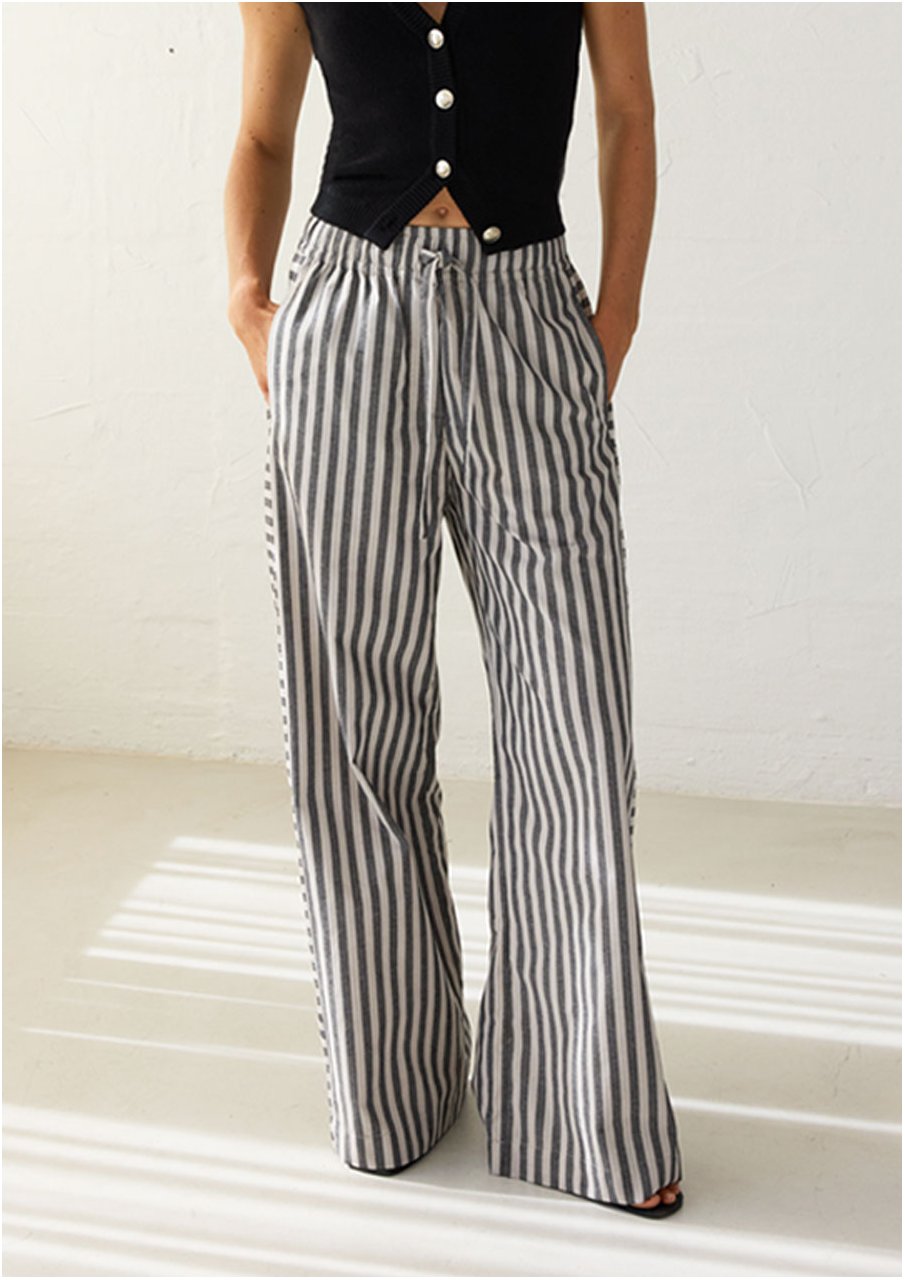 RIKI pants black stripe