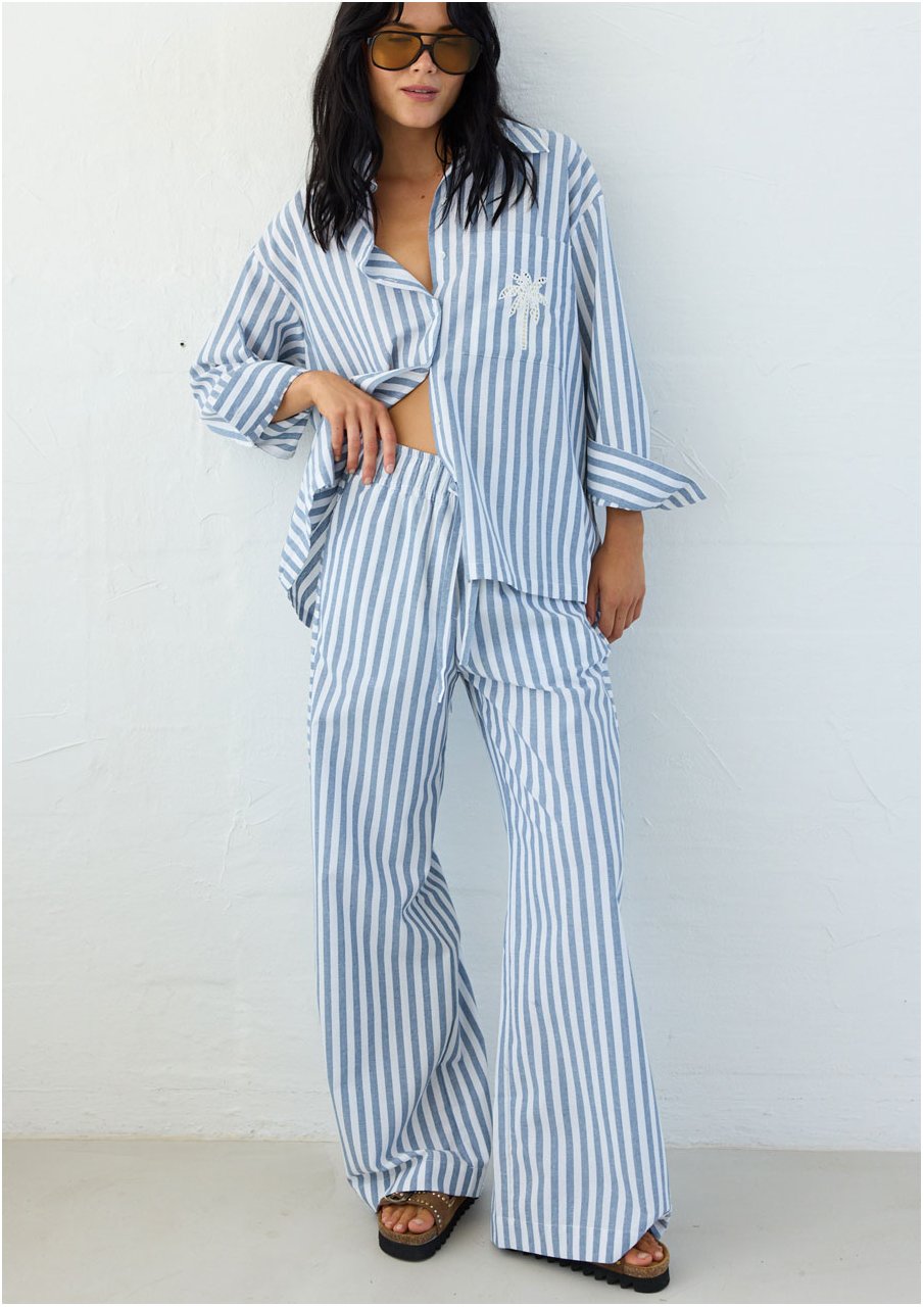 RIKI pants blue stripe