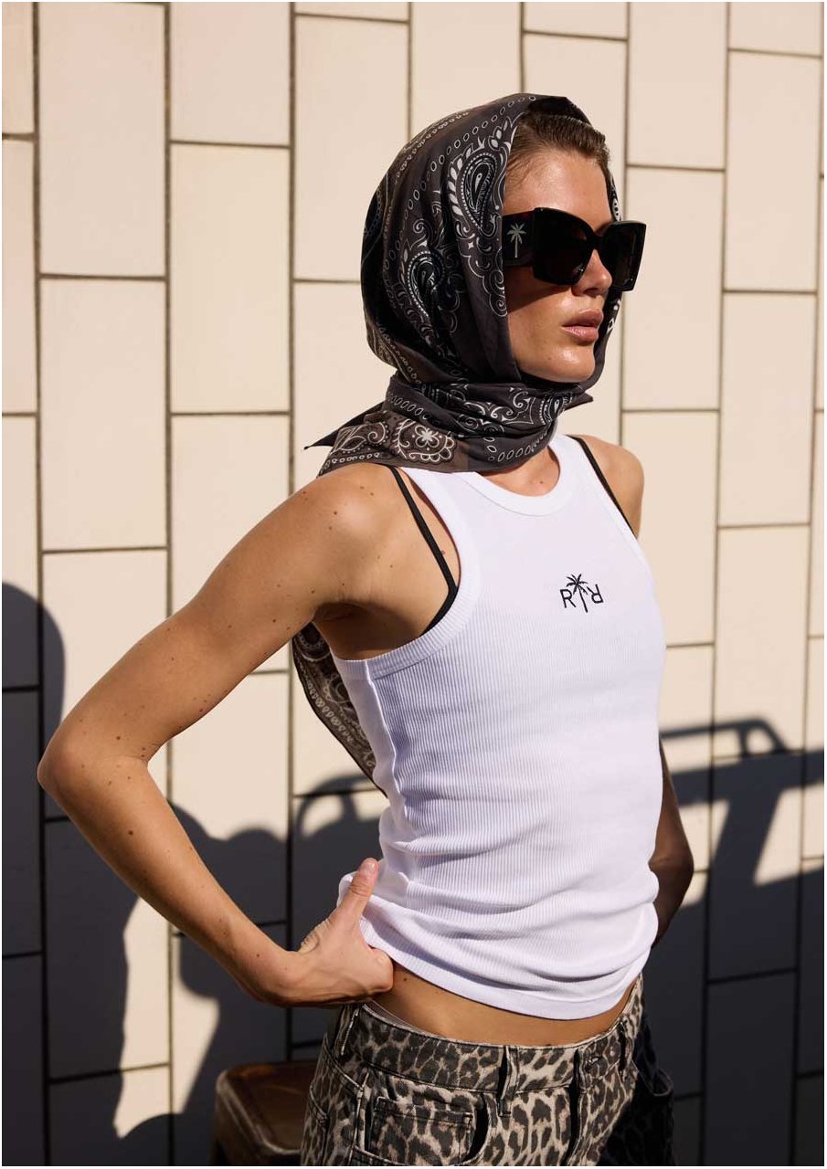 REESE MONOGRAM TANK WHITE