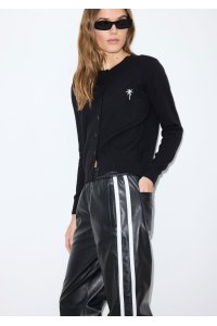 SHERA leather pants white stripe