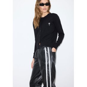 SHERA leather pants white stripe